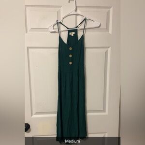 Elegant Green Sleeveless Dress